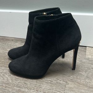 Michael Kors Black Suede Stiletto Booties. Size 7.5